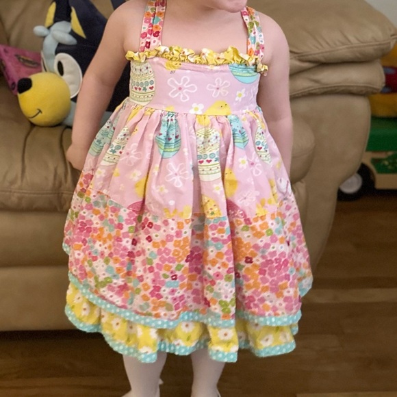 Jelly the Pug Easter Ruffle Dress - 3T - Picture 2 of 6